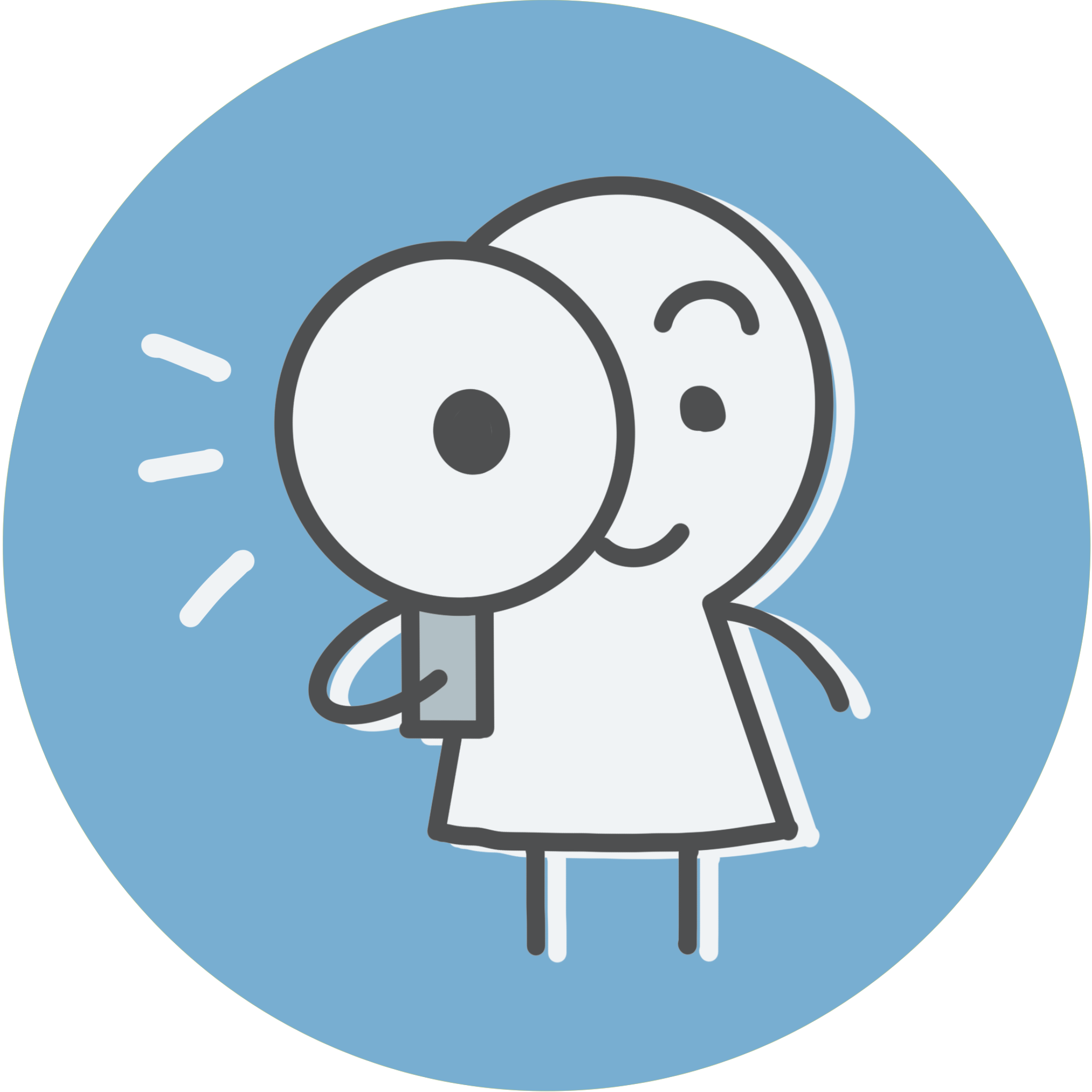 虫めがねで見る人のイラスト